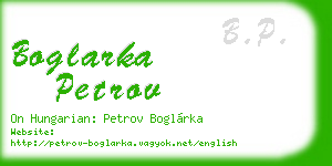 boglarka petrov business card